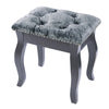 Crushed Velvet Dressing Table Stool Button Top Piano Room Chair Rest Makeup Seat