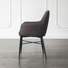 2* Brown/Grey Faux Leather/PU Dining Chairs Armchairs Padded Office Dining Room