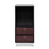 Furinno 3 Shelves Cabinet/Bedside Night Stand with 2 Bin Drawers, Espresso/Brown