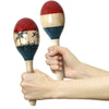 Pair Large Adult Wood Maracas Colourful Wooden Tropical Party Percussion Shakers