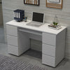 Computer Desk Desktop Laptop PC Table Workstation Drawers Home Office White/Grey