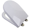 Luxury Soft Close Toilet Seat White D Shape WC Bathroom Easy Clean Heavy Duty