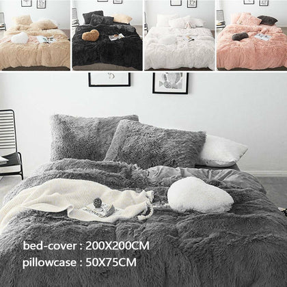 Teddy Bear Fleece Duvet Covers Quilt Cover Set Fluffy Warm Cosy Bedding Sets