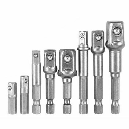 8Pcs Socket Bit Adapter Set Hex Impact Drill Bits Driver Bar Wrench Extension UK