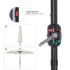 Mondeer 2.7M/3M Garden Parasol Tilt Sun Shade Umbrella 32 LED Light Hand Crank