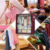 Canvas Fabric Wardrobe Large Clothes Storage Cupboard w/ Hanging Rail UK
