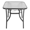 150cm Glass Top Outdoor Patio Garden Table Dining Tables Parasol Hole Furniture