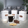 EHC Set of 3 Tea, Coffee and Sugar Kitchen Storage Containers Jars Set