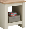 Cream Side Lamp Table Bedside Cabinet Nightstand With Open Storage Shelf