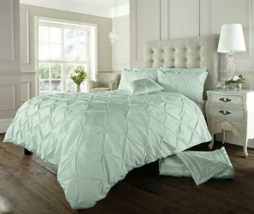 Pintuck Pleated Alford Duvet Cover Set Bedding With Pillowcase All Sizes Colours