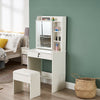 Dressing Vanity Table Set Makeup Desk Sliding Mirror W/Drawer Shelves Storage UK