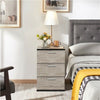 Modern Bedside Table Storage Nightstand Cabinet w/ 3 Drawers Bedroom Furniture