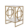 Marble Side Table Gold Console Laptop Sofa Desk End Table Marble Top& Metal Base