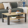 Large Modern Coffee Table with Storage Shelf Vintage 2-Tier Center Table Accent
