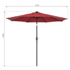 Mondeer 2.7M/3M Garden Parasol Tilt Sun Shade Umbrella 32 LED Light Hand Crank