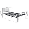 Double Bed Solid 4ft Metal Beds Frame with Large Storage Space For Kids Adults