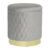 Ottoman Round Footstool With Lift of Lid Storage Lounge Padded Footstool Velvet
