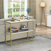 Tribesigns Industrial Console Table Marble Slim Entryway Hallway Table Grey/Gold