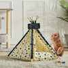 Pet Tent Teepee Bed Foldable Dog Puppy Cat Nest House Portable Kennel w/ Cushion