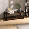 Vintage Wooden TV Unit Stand Shoes Rack 2 Tiers Industrial Shelf Bench Hallway