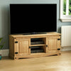 Corona 2 Door 1 Shelf Flat Screen TV Unit Solid Waxed Mexican Pine Stand Cabinet