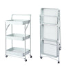 3 Tier Kitchen Folding Trolley Salon Hairdresser Storage Cart Rack Rolling Wheel