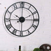 60/40cm Large Round Skeleton Roman Numeral Modern Home Kitchen Wall Clock Black