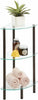mDesign Corner Shelf – 3-Tier Free Standing Compact Dark Bronze / Clear Glass