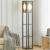 4 Tier Shelf Floor Lamp w/ Shade Standing Light Open Shelves Storage Living Room
