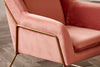 Vintage Danish Armchair Modern Room Seat Velvet Fabric Chair Retro Metal Lounge