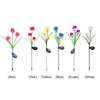 LED Solar 3-Tulip Flower Light Outdoor Waterproof Garden Lawn Stake Lamp UK