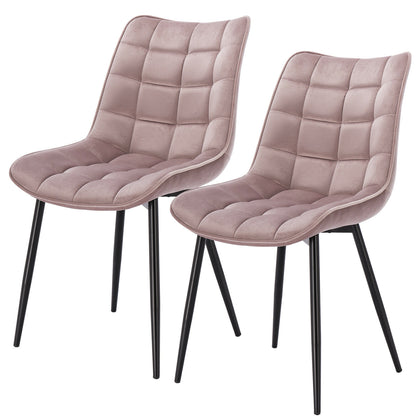 2xDining Chairs Kitchen Living Room Chairs with Velvet Counter Chairs PINK