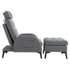 Set of 2 Modern Recliner Armchair & Stool Adjustable Single Sofa Bedroom Chair