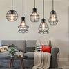 Industrial Geometric Ceiling Pendant Light Shade Retro Metal Cage Lampshade E27