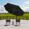 2.7M Outdoor Garden Parasol Patio Sun Shade Round Umbrella Crank Canopy Black