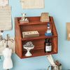 Solid Wooden Shelves Storage Cabinet Wall / Desktop Toys Plant Display Organiser