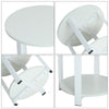 2 Tier Round Side Table Bedside Table End Table Nightstand Storage Shelf Stand