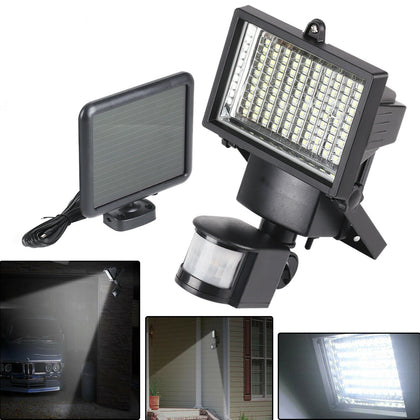 120 LED Solar Powered PIR Motion Sensor Outdoor Garden Light Security Flood Lamp