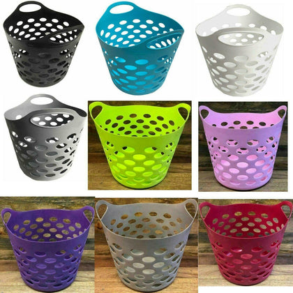 Modern Plastic Laundry Basket Colored Washing Bag Flexible Washing Bucket Garden