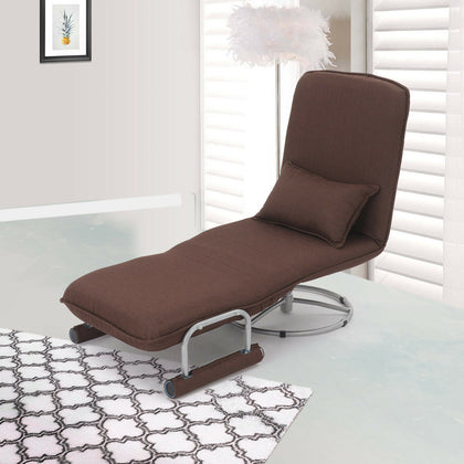 3-IN-1 Lazy Sofa Single Folding Couch Bed Chair Lounger Sofabed Armrest & Pillow