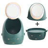 Vanity Organiser Egg Shape Led Mirror Makeup Cosmetic Storage Holder Box Drawers