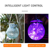 LED Solar Lamp Cracked Glass Ball Hanging Light Outdoor Garden Yard Decor UK