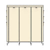 Large Canvas Wardrobe Hanging Rail Shelving Fabric Cloth Storage Cupboard Beige