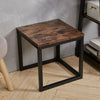 Indusrtial Wood Coffee Table Sofa Side End Table Bedside Lamp Table Metal Frame