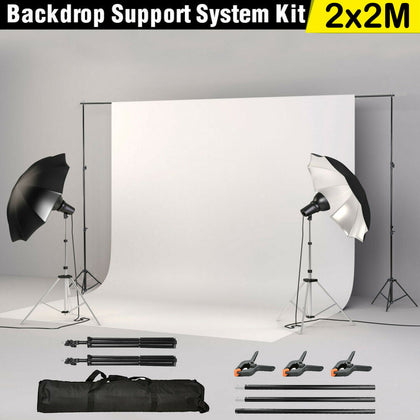 Adjustable Photo Backdrop Support Stand KIT Studio Background White Screen + Bag