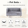 Pet Sofa Dog Cat Bed Couch Wooden Plush Cover Foam Cushion Grey 68 x 41 x 32 cm