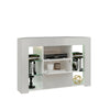 100cm Corner TV Stand Cabinet White High Gloss Door & Matt Body Unit RGB LED