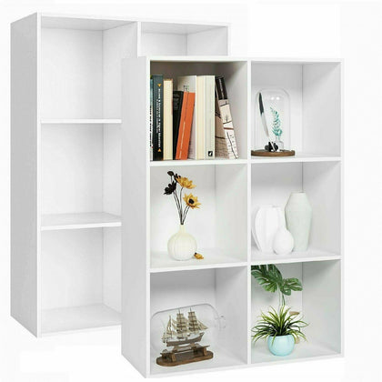 6 White Cubes Wooden Bookcase Shelving Unit Display Storage Cabinet Home Office