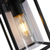 Vintage LED Rectangular Wall Light Clear Metal Lantern Garden Wall Lamp Sconce