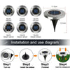 Solar In Ground Lights Outdoor Buried Lamp Disk 8/10/12LED Lawn Pathway Garden